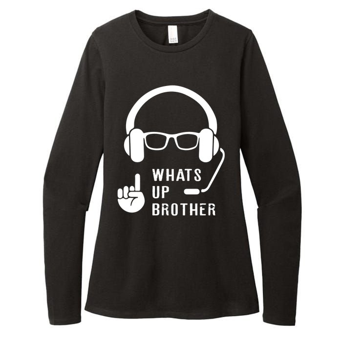 Sketch Streamer Whats Up Brother Womens CVC Long Sleeve Shirt