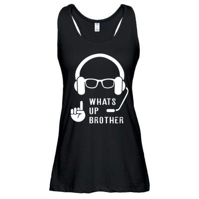 Sketch Streamer Whats Up Brother Ladies Essential Flowy Tank