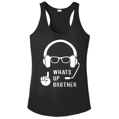 Sketch Streamer Whats Up Brother Ladies PosiCharge Competitor Racerback Tank