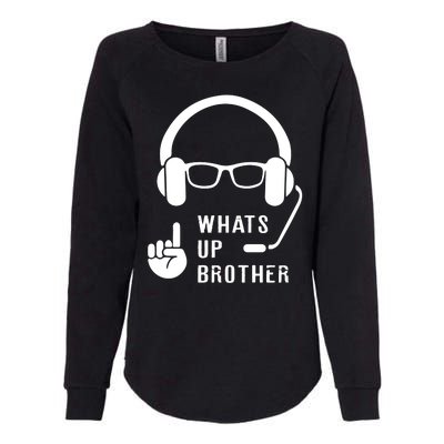 Sketch Streamer Whats Up Brother Womens California Wash Sweatshirt