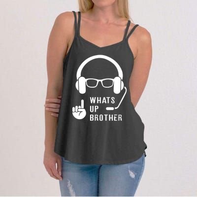 Sketch Streamer Whats Up Brother Women's Strappy Tank