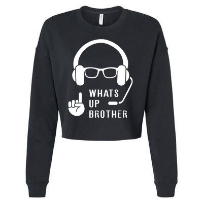 Sketch Streamer Whats Up Brother Cropped Pullover Crew