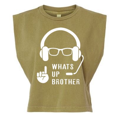 Sketch Streamer Whats Up Brother Garment-Dyed Women's Muscle Tee