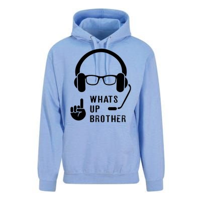 Sketch Streamer Whats Up Brother Unisex Surf Hoodie