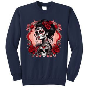 Sugar Skull Women De Los Muertos La Catrina Day Of The Dead Tall Sweatshirt