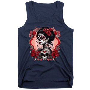 Sugar Skull Women De Los Muertos La Catrina Day Of The Dead Tank Top