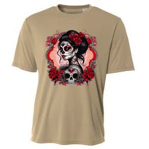 Sugar Skull Women De Los Muertos La Catrina Day Of The Dead Cooling Performance Crew T-Shirt