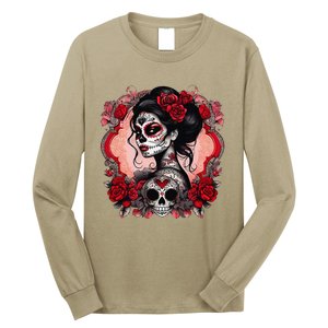 Sugar Skull Women De Los Muertos La Catrina Day Of The Dead Long Sleeve Shirt