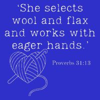 She Selects Wool And Flax And Works With Eager Hands Proverb Full-Length Apron With Pockets