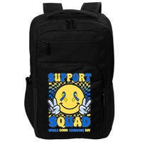 Support Squad World Down Syndrome Day Retro Smiley Emoji Impact Tech Backpack