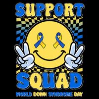 Support Squad World Down Syndrome Day Retro Smiley Emoji Impact Tech Backpack