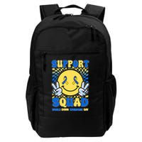 Support Squad World Down Syndrome Day Retro Smiley Emoji Backpack