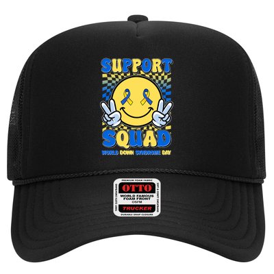 Support Squad World Down Syndrome Day Retro Smiley Emoji Trucker Hat