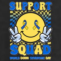 Support Squad World Down Syndrome Day Retro Smiley Emoji Hat