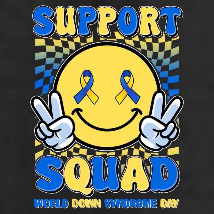 Support Squad World Down Syndrome Day Retro Smiley Emoji Hat
