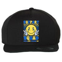 Support Squad World Down Syndrome Day Retro Smiley Emoji Wool Snapback Cap