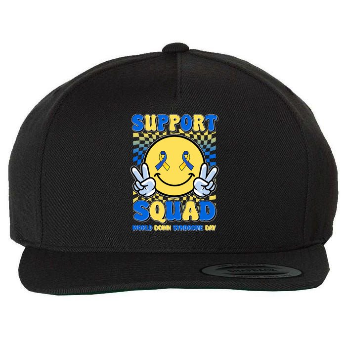 Support Squad World Down Syndrome Day Retro Smiley Emoji Wool Snapback Cap