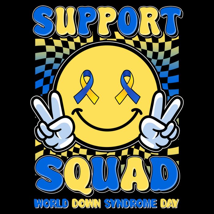 Support Squad World Down Syndrome Day Retro Smiley Emoji Wool Snapback Cap