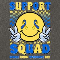 Support Squad World Down Syndrome Day Retro Smiley Emoji Cotton Canvas Backpack