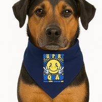 Support Squad World Down Syndrome Day Retro Smiley Emoji USA-Made Doggie Bandana