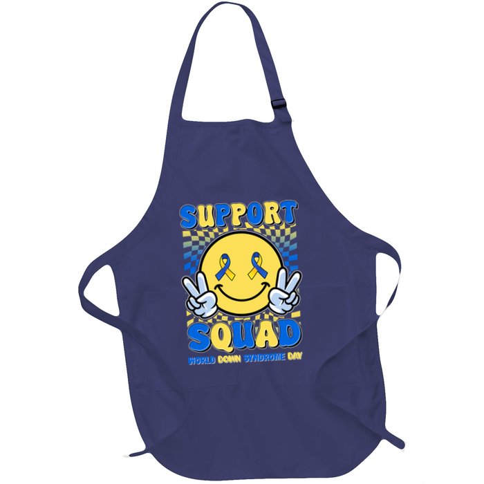 Support Squad World Down Syndrome Day Retro Smiley Emoji Apron
