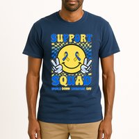 Support Squad World Down Syndrome Day Retro Smiley Emoji Tall T-Shirt