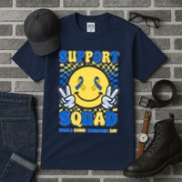 Support Squad World Down Syndrome Day Retro Smiley Emoji Tall T-Shirt