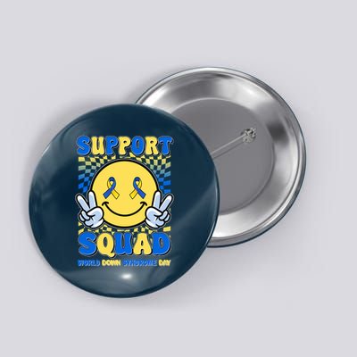 Support Squad World Down Syndrome Day Retro Smiley Emoji Button
