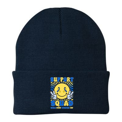 Support Squad World Down Syndrome Day Retro Smiley Emoji Beanie