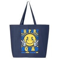 Support Squad World Down Syndrome Day Retro Smiley Emoji 25L Jumbo Tote