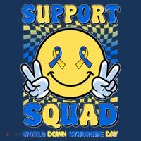 Support Squad World Down Syndrome Day Retro Smiley Emoji Toddler Sweatshirt