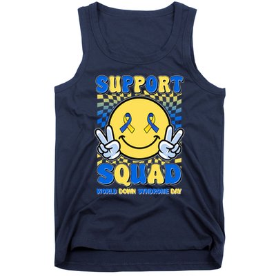 Support Squad World Down Syndrome Day Retro Smiley Emoji Tank Top