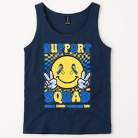 Support Squad World Down Syndrome Day Retro Smiley Emoji Tank Top