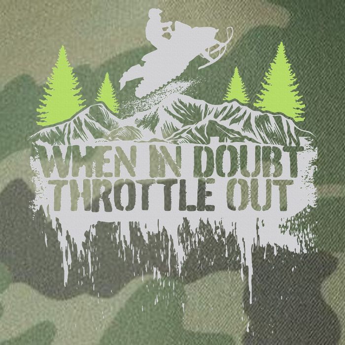 Snowmobile Sled When In Doubt Throttle Out Winter Sports  Legacy Tie Dye Trucker Hat