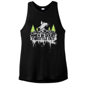 Snowmobile Sled When In Doubt Throttle Out Winter Sports  Ladies PosiCharge Tri-Blend Wicking Tank