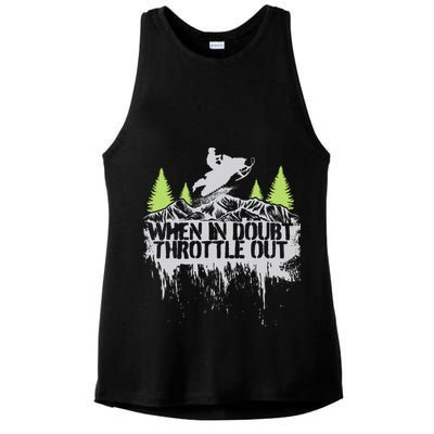 Snowmobile Sled When In Doubt Throttle Out Winter Sports  Ladies PosiCharge Tri-Blend Wicking Tank