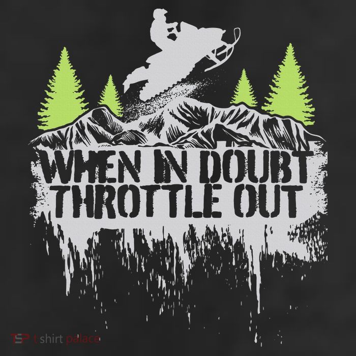 Snowmobile Sled When In Doubt Throttle Out Winter Sports  Cool Comfort Performance Bucket Hat