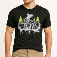 Snowmobile Sled When In Doubt Throttle Out Winter Sports  Performance Shirt
