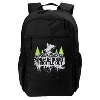 Snowmobile Sled When In Doubt Throttle Out Winter Sports  Backpack