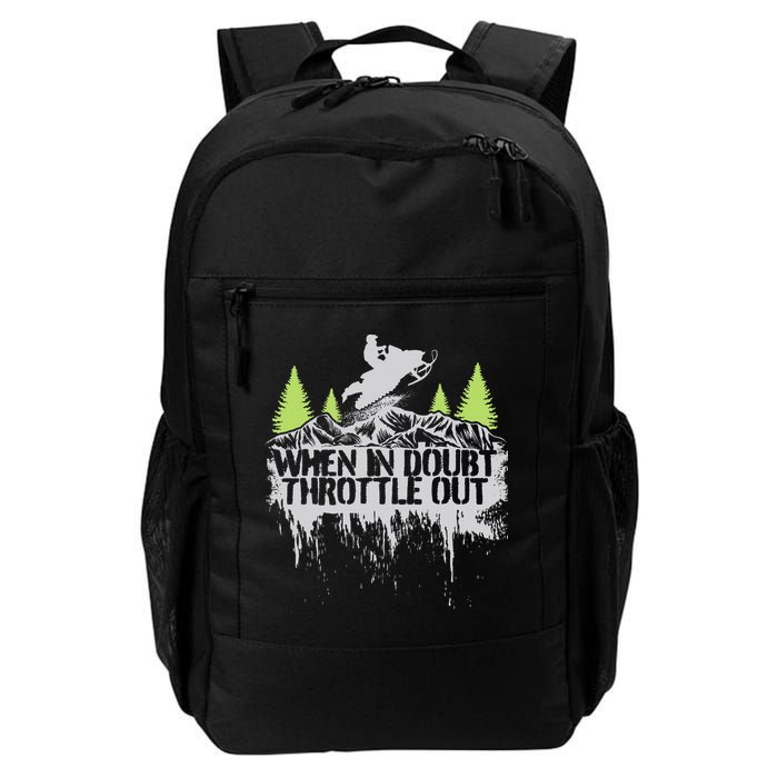 Snowmobile Sled When In Doubt Throttle Out Winter Sports  Backpack