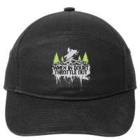 Snowmobile Sled When In Doubt Throttle Out Winter Sports  7-Panel Snapback Hat