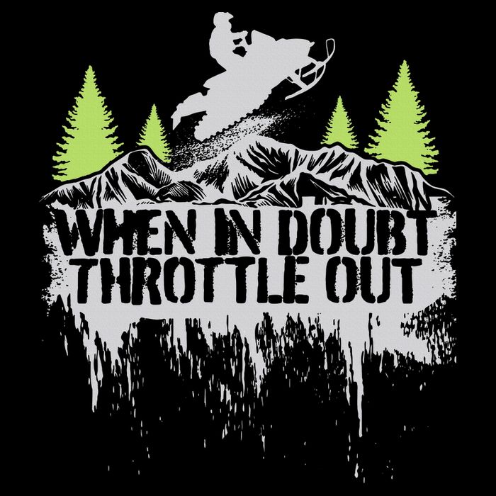 Snowmobile Sled When In Doubt Throttle Out Winter Sports  7-Panel Snapback Hat