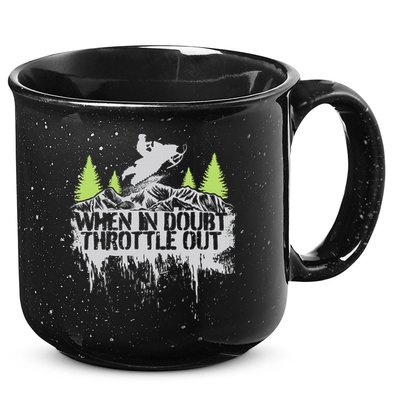 Snowmobile Sled When In Doubt Throttle Out Winter Sports  15oz Campfire Ceramic Mug