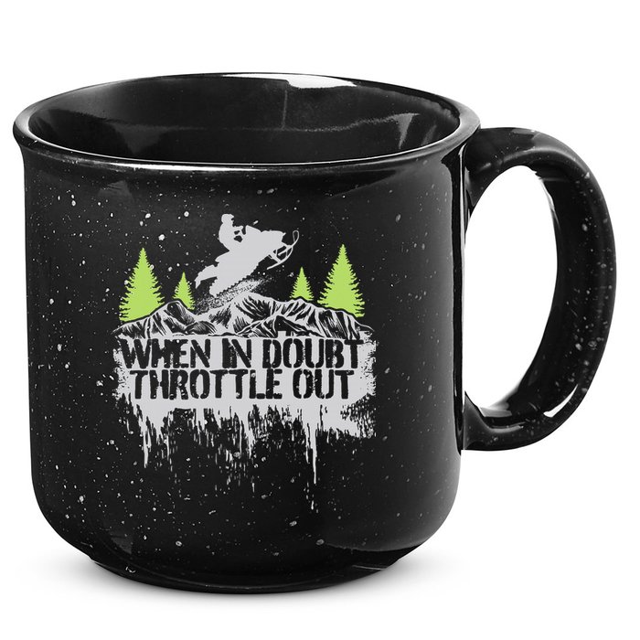 Snowmobile Sled When In Doubt Throttle Out Winter Sports  15oz Campfire Ceramic Mug