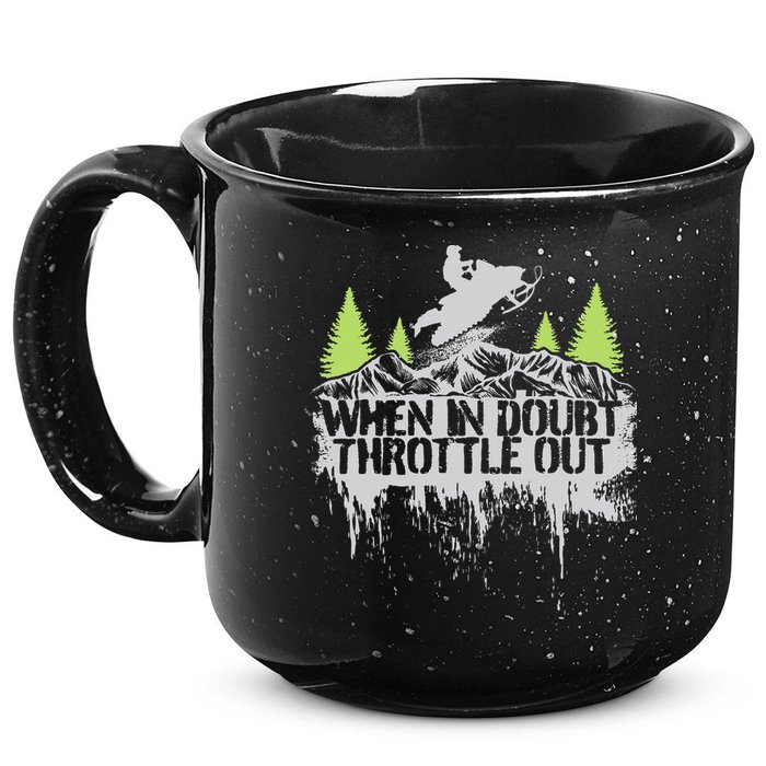 Snowmobile Sled When In Doubt Throttle Out Winter Sports  15oz Campfire Ceramic Mug