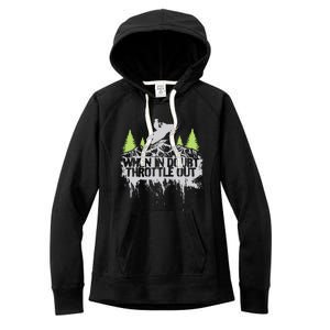 Snowmobile Sled When In Doubt Throttle Out Winter Sports  Women's Fleece Hoodie