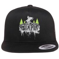Snowmobile Sled When In Doubt Throttle Out Winter Sports  Flat Bill Trucker Hat