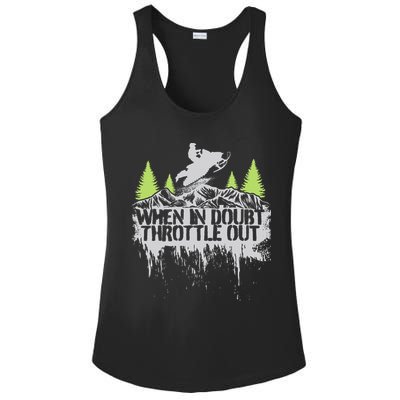 Snowmobile Sled When In Doubt Throttle Out Winter Sports  Ladies PosiCharge Competitor Racerback Tank