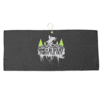 Snowmobile Sled When In Doubt Throttle Out Winter Sports  Large Microfiber Waffle Golf Towel