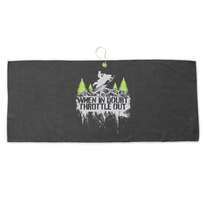 Snowmobile Sled When In Doubt Throttle Out Winter Sports  Large Microfiber Waffle Golf Towel